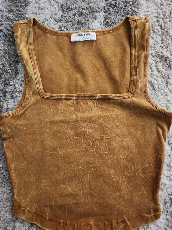 Zenana Outfitters Tops - Zenana Washed Deep Camel Square Neck Tank Top. NWT Style #CTW-3356Y